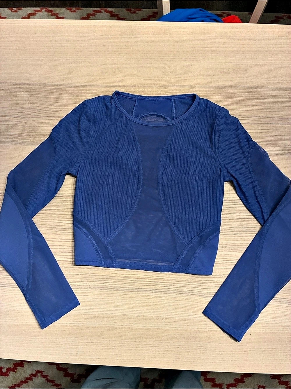 lululemon Mesh Panelled Training Long Sleeve Blue Size 4